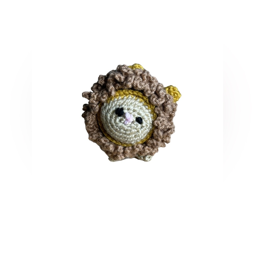 Handmade Crochet Lion Stuffed Animal Toy Multicolor
